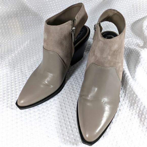 NWOT-1 SHOW! CIRCUS BY SAM EDELMAN! BEIGE GENUINE LEATHER/SUEDE BOOTS! SZ 9.5M - Picture 1 of 10
